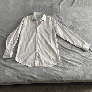 Charles Tyrwhitt Striped Dress Shirt Mens Button Up Long Sleeve Casual‎ 16/34-36